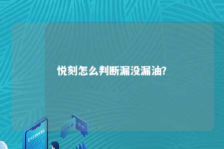 悦刻怎么判断漏没漏油？