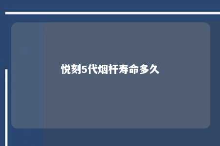 悦刻5代烟杆寿命多久