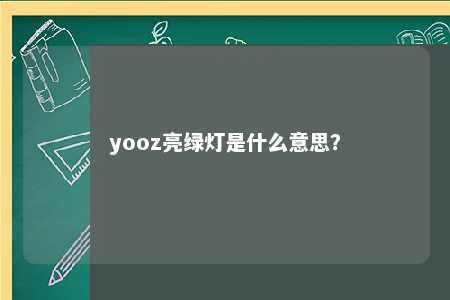 yooz亮绿灯是什么意思？