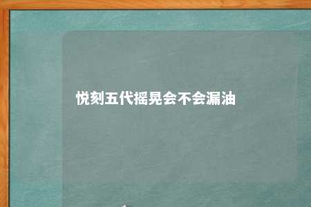 悦刻五代摇晃会不会漏油